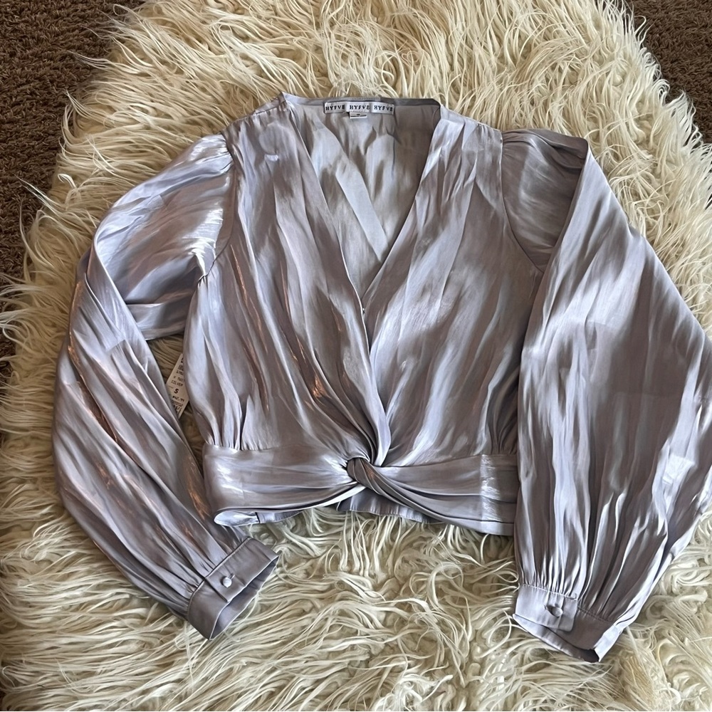 HYFVE Purple Long Sleeve Wrap Blouse